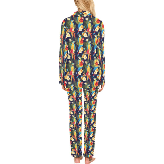 Parrot Themed Design Women's Long Pajama Set