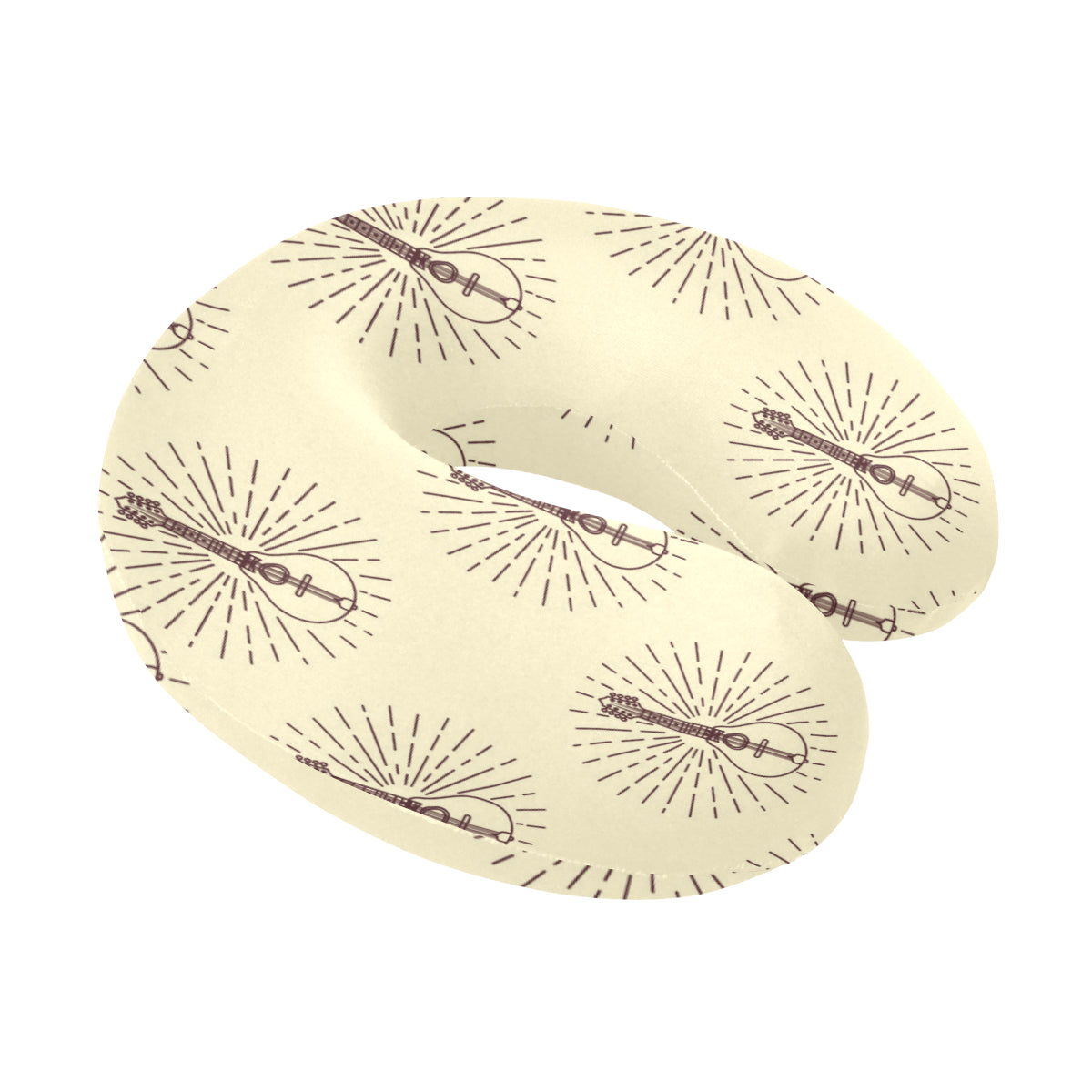 Mandolin Pattern Print Design 02 U-Shaped Travel Neck Pillow