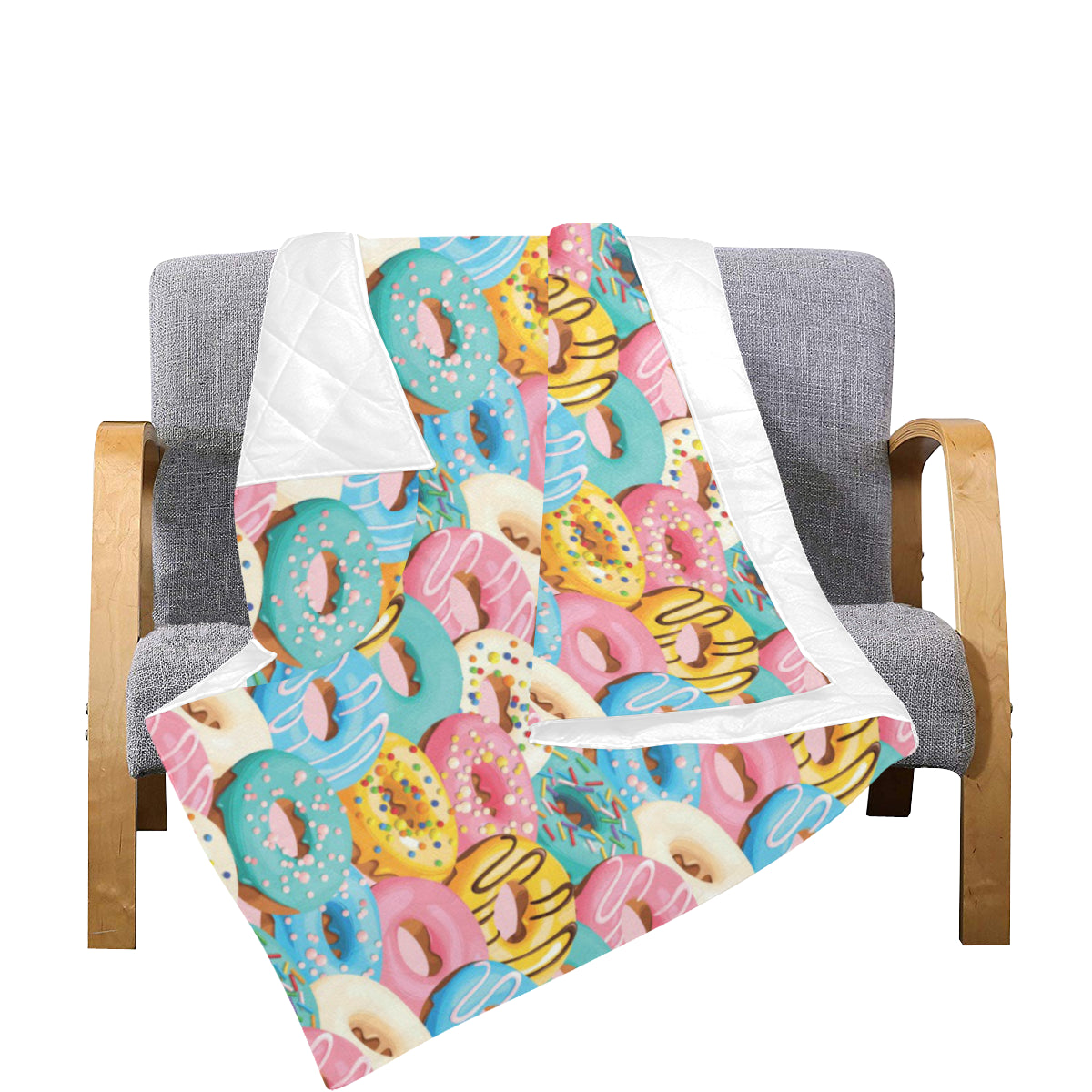 Donut Pattern Print Design DN01 Premium Quilt