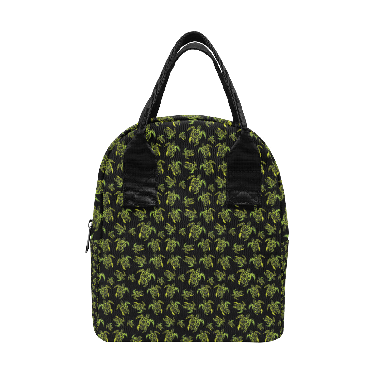 Green Tribal Turtle Polynesian Themed Insulated Lunch Bag