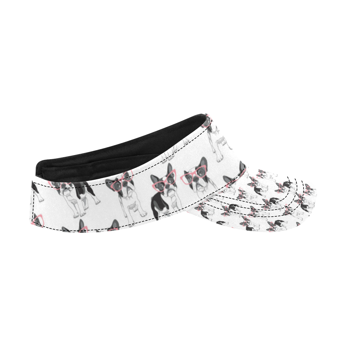 Boston Terrier Pattern Print Design 03 Unisex Sun Visor