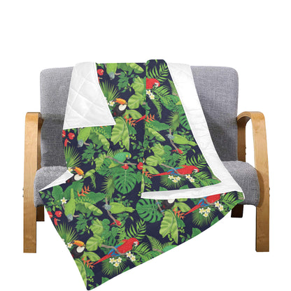 Rainforest Parrot Pattern Print Design A03 Premium Quilt