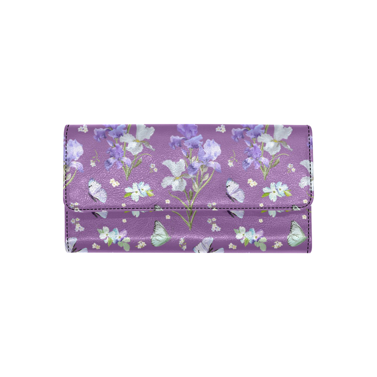 Iris Pattern Print Design IR09 Women's Trifold Wallet