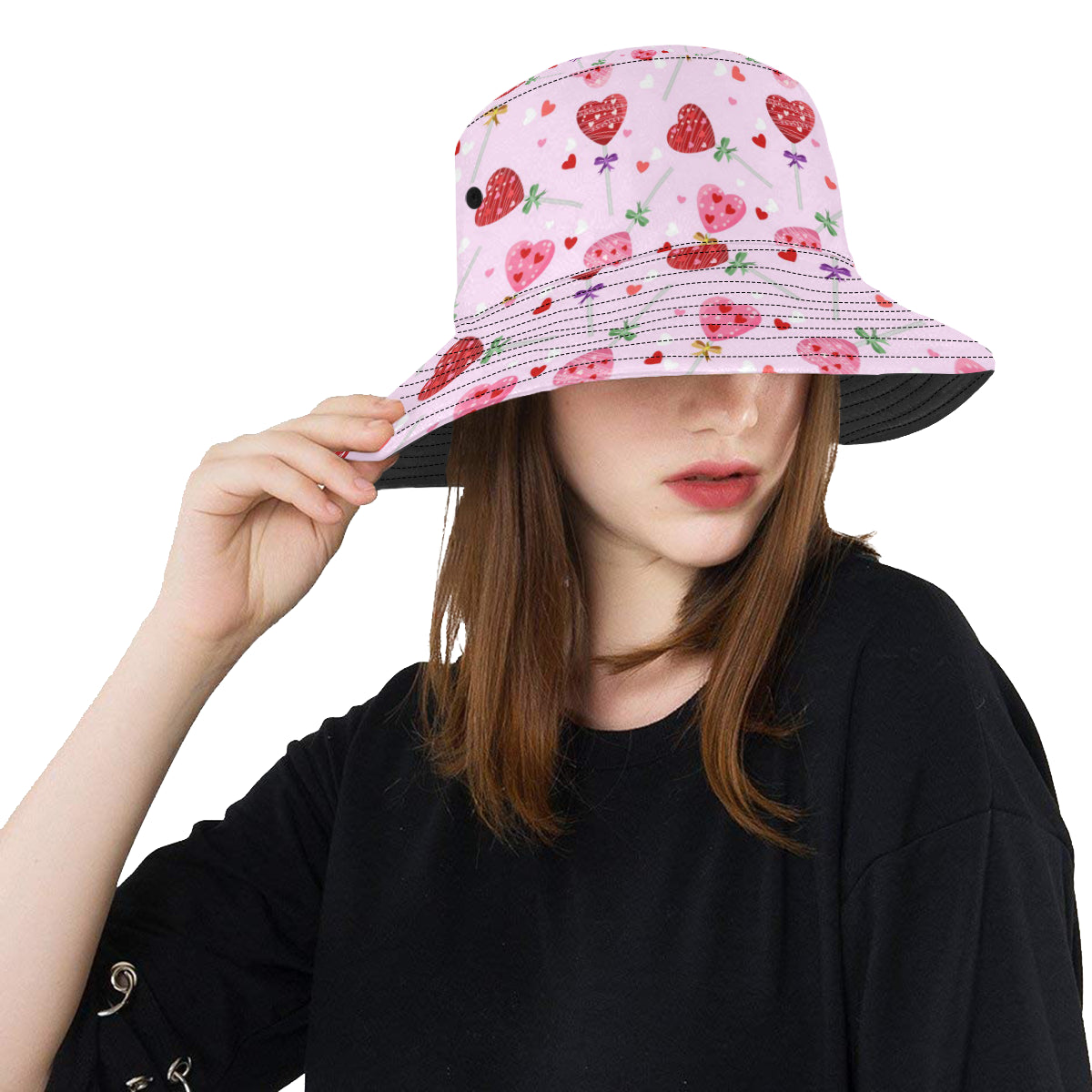 Lollipop Pattern Print Design LL07 Unisex Bucket Hat