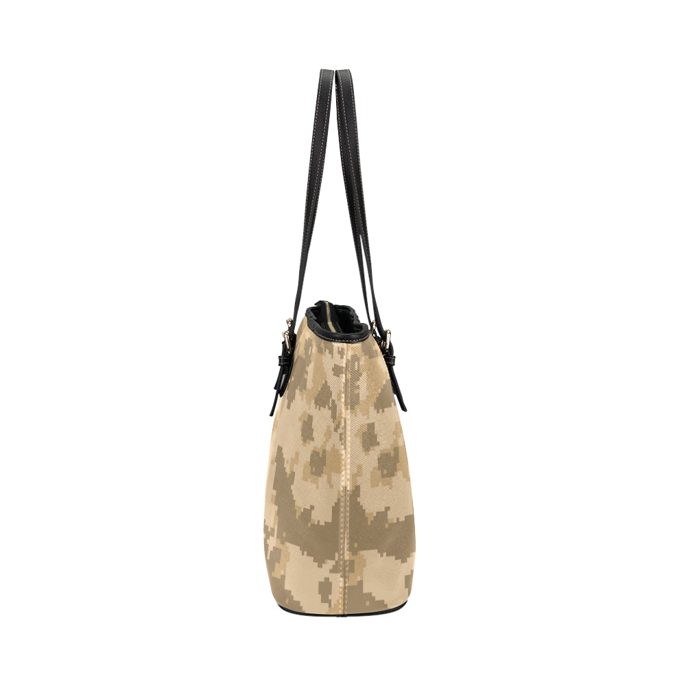 ACU Digital Desert Camouflage Leather Tote Bag