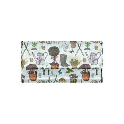 Gardening Pattern Print Design G01 Women's Trifold Wallet
