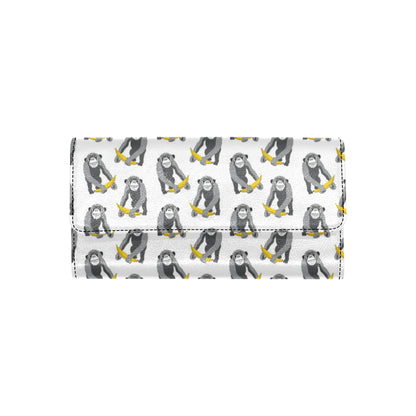 Chimpanzee Pattern Print Design 05 Women's Trifold Wallet