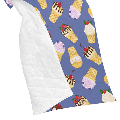 Ice Cream Pattern Print Design IC03 Premium Quilt