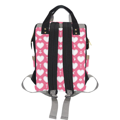 Heart Key Pattern Print Design HE09 Diaper Bag Backpack