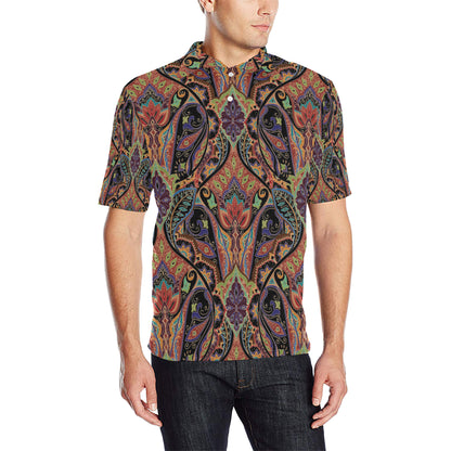 Bohemian Pattern Print Design 06 Men Polo Shirt
