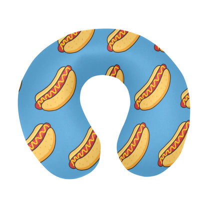 Hot Dog Pattern Print Design 02 U-Shaped Travel Neck Pillow