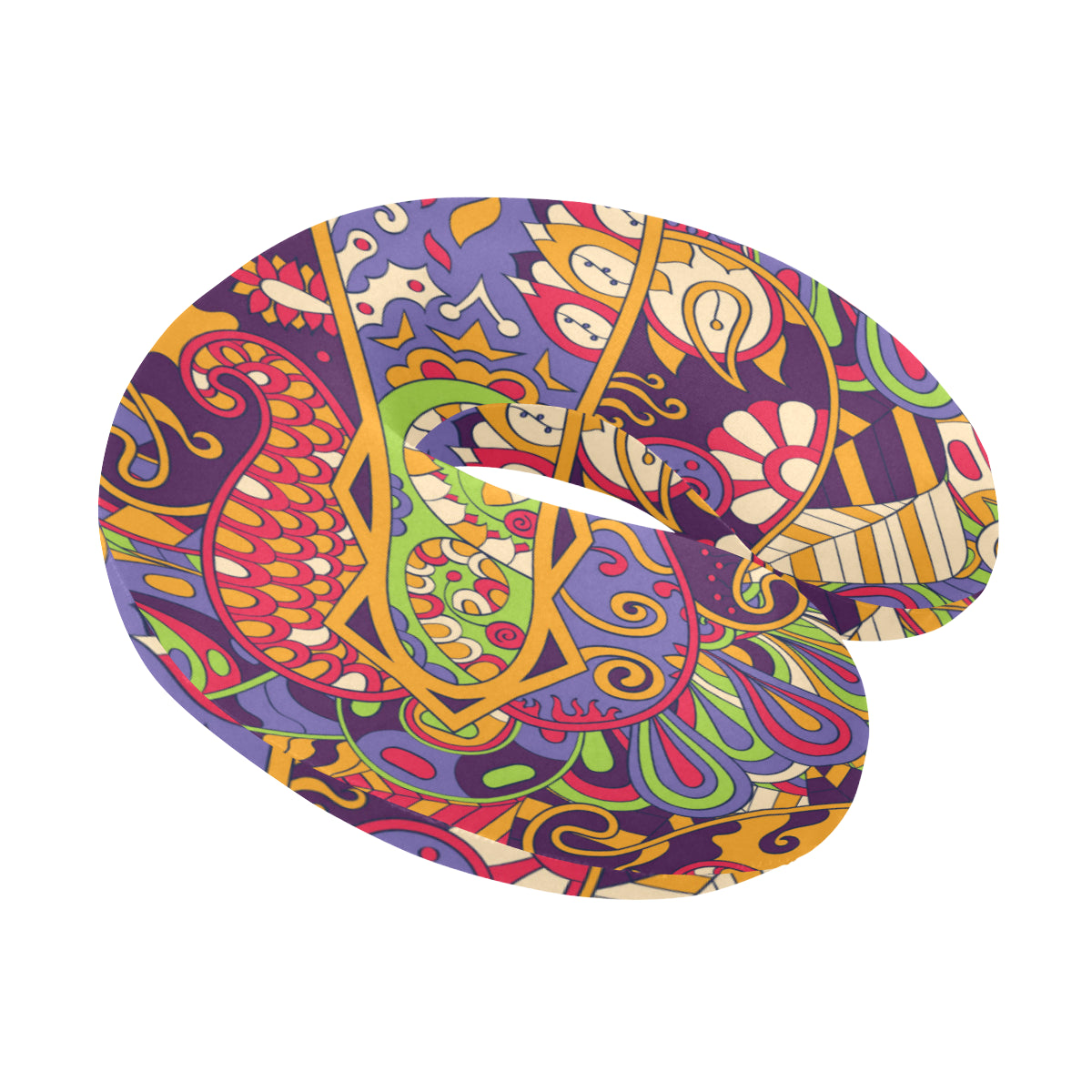 Funky Retro Pattern Print Design A04 U-Shaped Travel Neck Pillow
