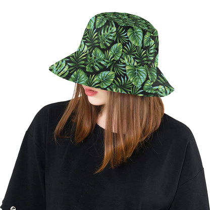 Palm Leaves Pattern Print Design PL013 Unisex Bucket Hat