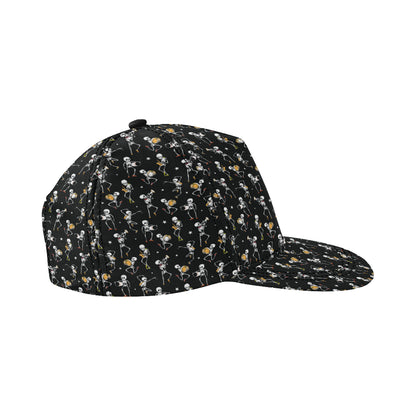 Skeleton Dance Print Snapback Cap
