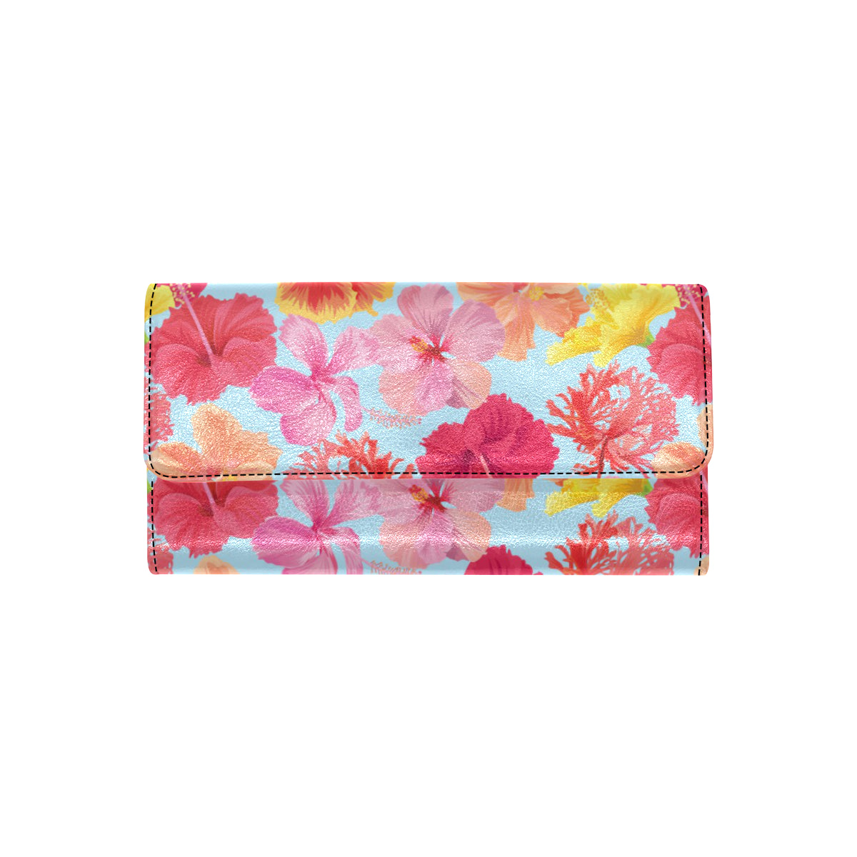 Hibiscus Pattern Print Design HB020 Women's Trifold Wallet