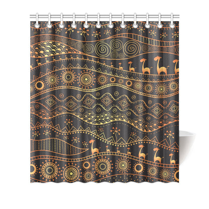 Gold African Design Shower Curtain