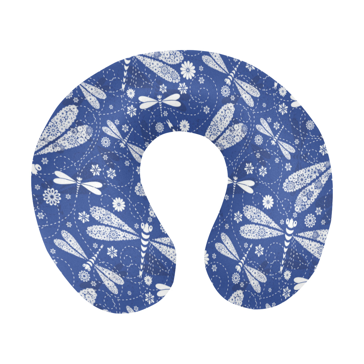 Dragonfly Pattern Print Design 03 U-Shaped Travel Neck Pillow