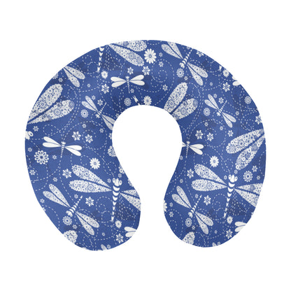 Dragonfly Pattern Print Design 03 U-Shaped Travel Neck Pillow