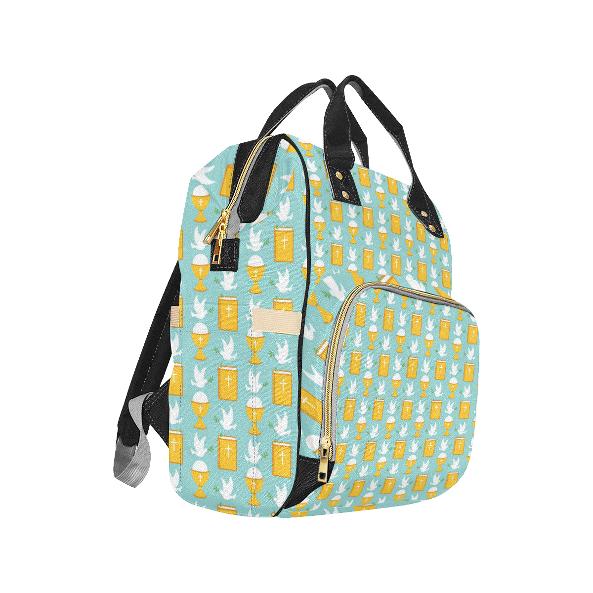 Christian Pattern Print Design 02 Diaper Bag Backpack