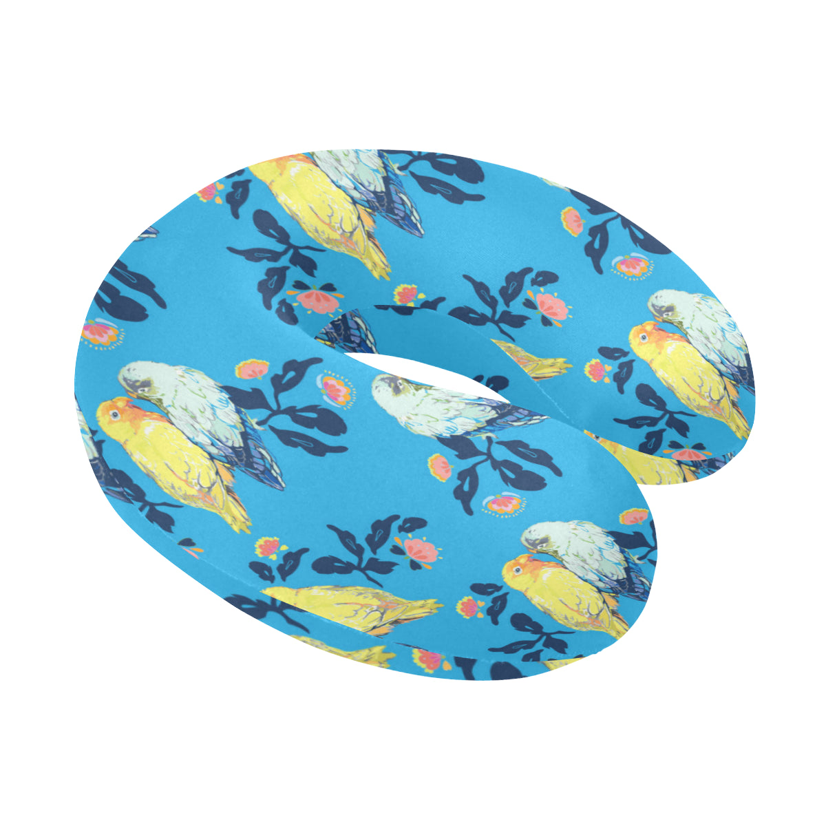 Lovebird Pattern Print Design 03 U-Shaped Travel Neck Pillow