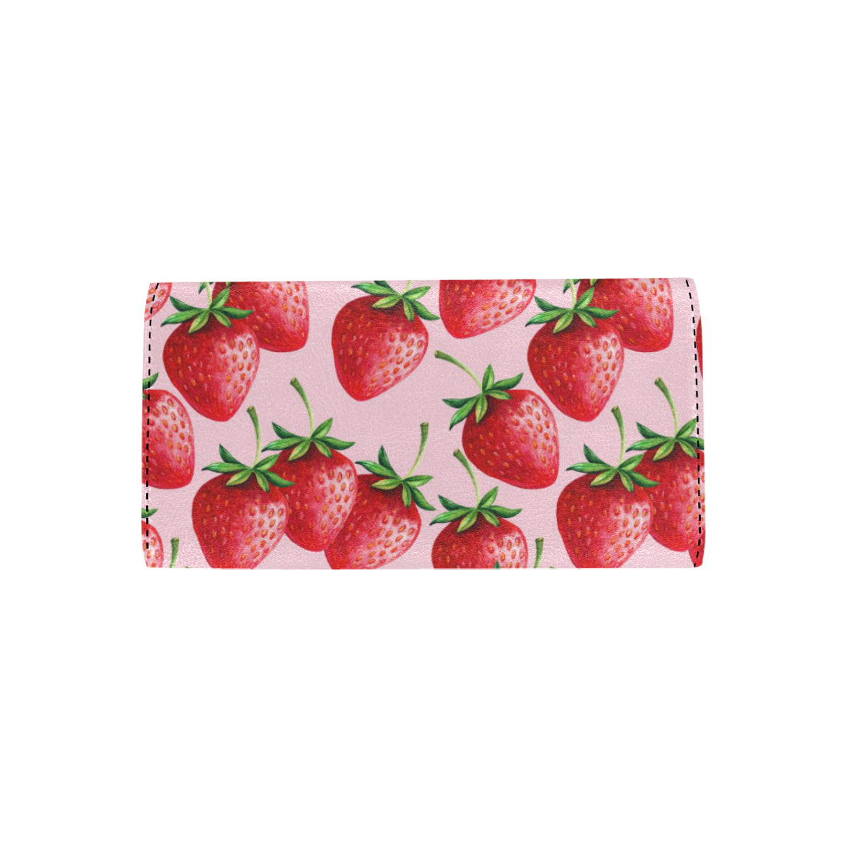 Strawberry Pattern Print Design SB03 Women's Trifold Wallet