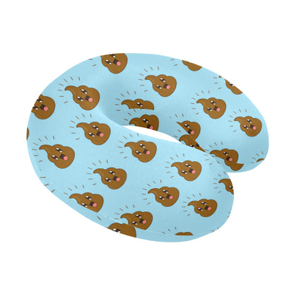 Poop Emoji Pattern Print Design A03 U-Shaped Travel Neck Pillow