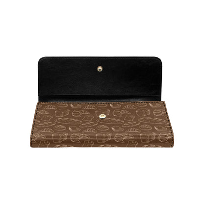 Bread Pattern Print Design 02 Women's Trifold Wallet