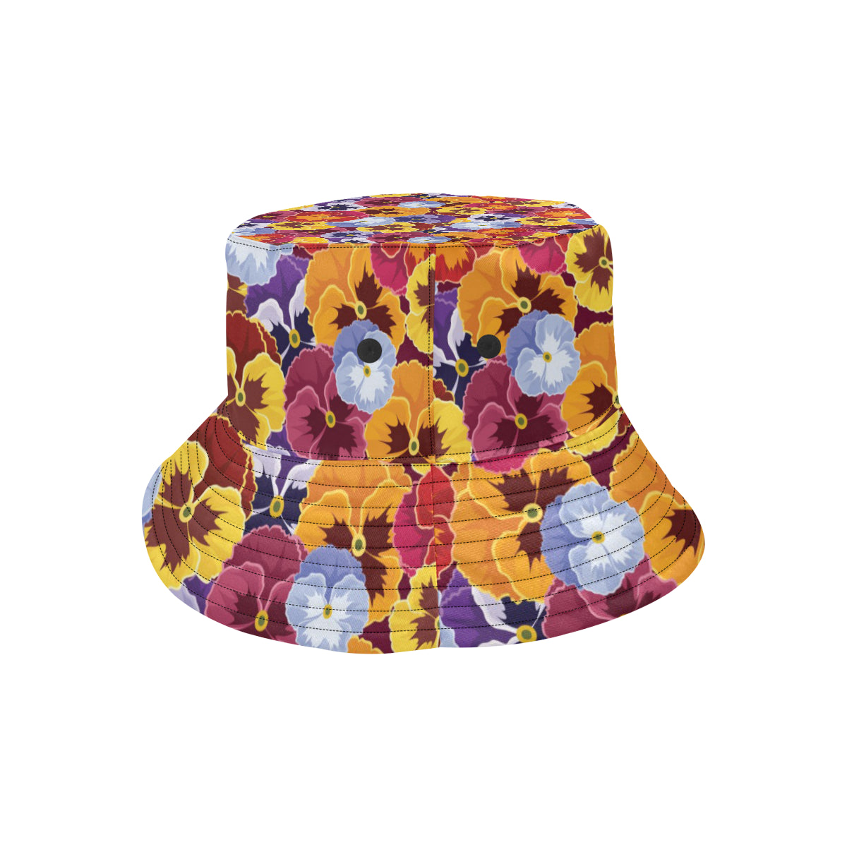 Pansy Pattern Print Design PS01 Unisex Bucket Hat