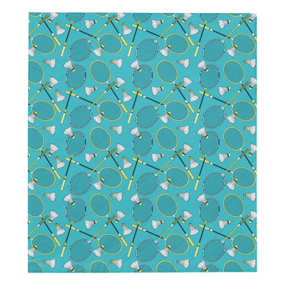Badminton Pattern Print Design 06 Premium Quilt