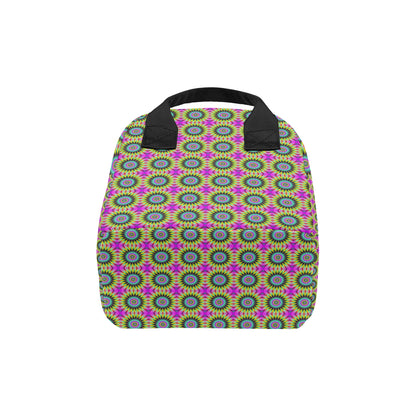 Optical illusion Flower Rainbow Style Insulated Lunch Bag