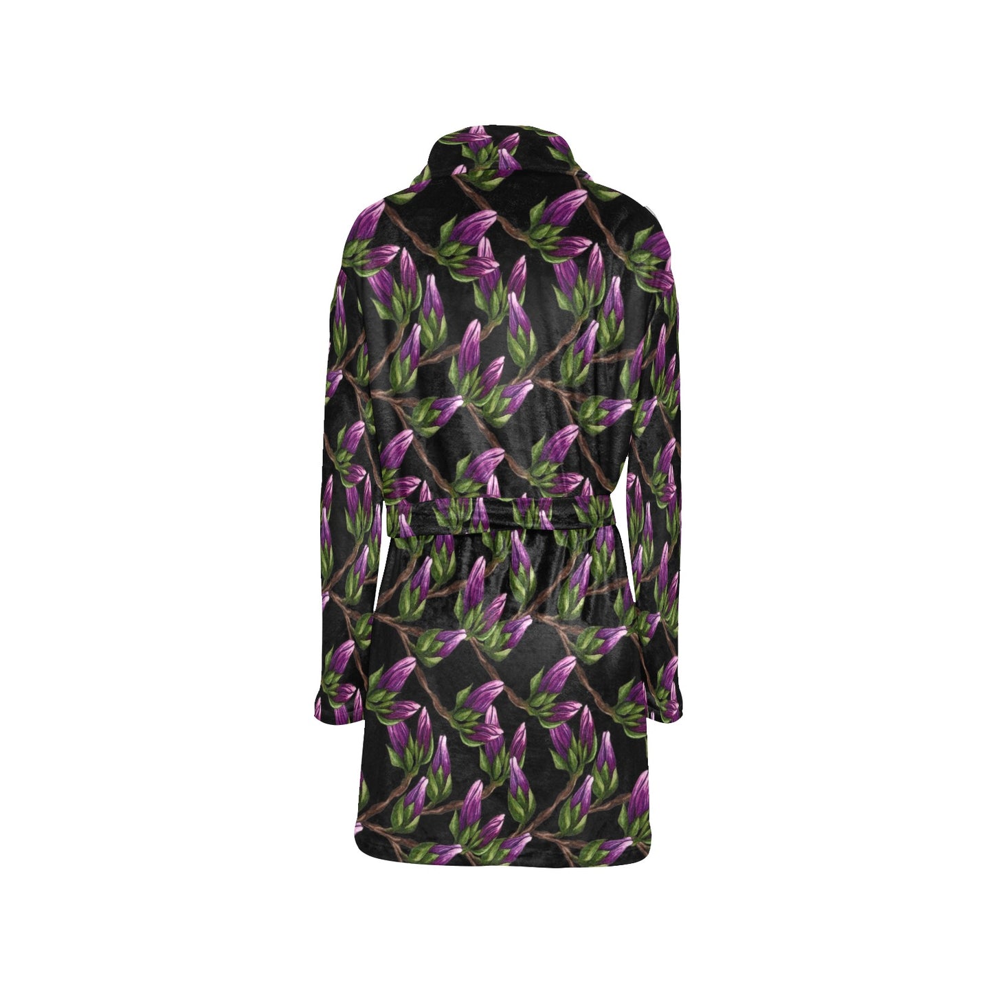Magnolia Pattern Print Design MAG010 Women's Fleece Robe