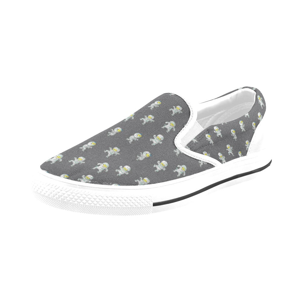 Mummy Print Design LKS305 White Slip Ons Canvas Women's Shoes