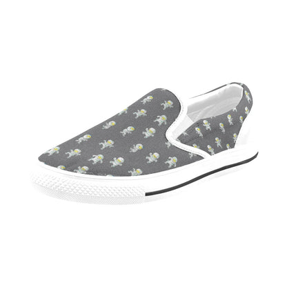 Mummy Print Design LKS305 White Slip Ons Canvas Women's Shoes
