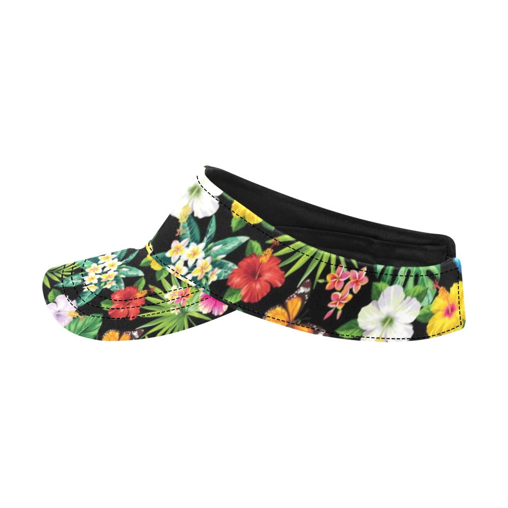 Hibiscus With Butterfly Print Design LKS305 Unisex Sun Visor
