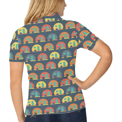 Camper Pattern Print Design 02 Women's Polo Shirt