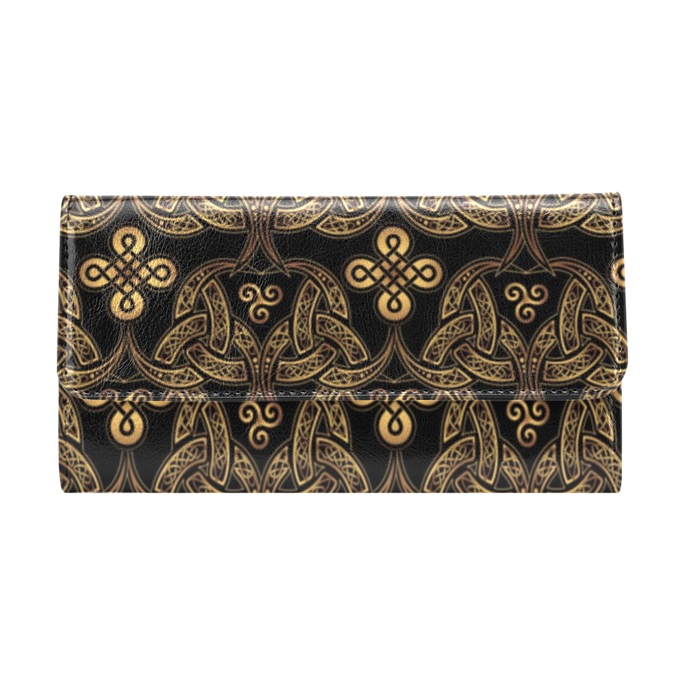 Celtic Knot Gold Design Women's Trifold Wallet