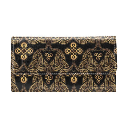 Celtic Knot Gold Design Women's Trifold Wallet