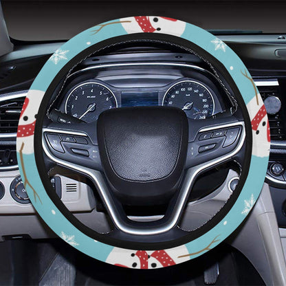 Snowman Print Design LKS304 Steering Wheel Cover with Elastic Edge