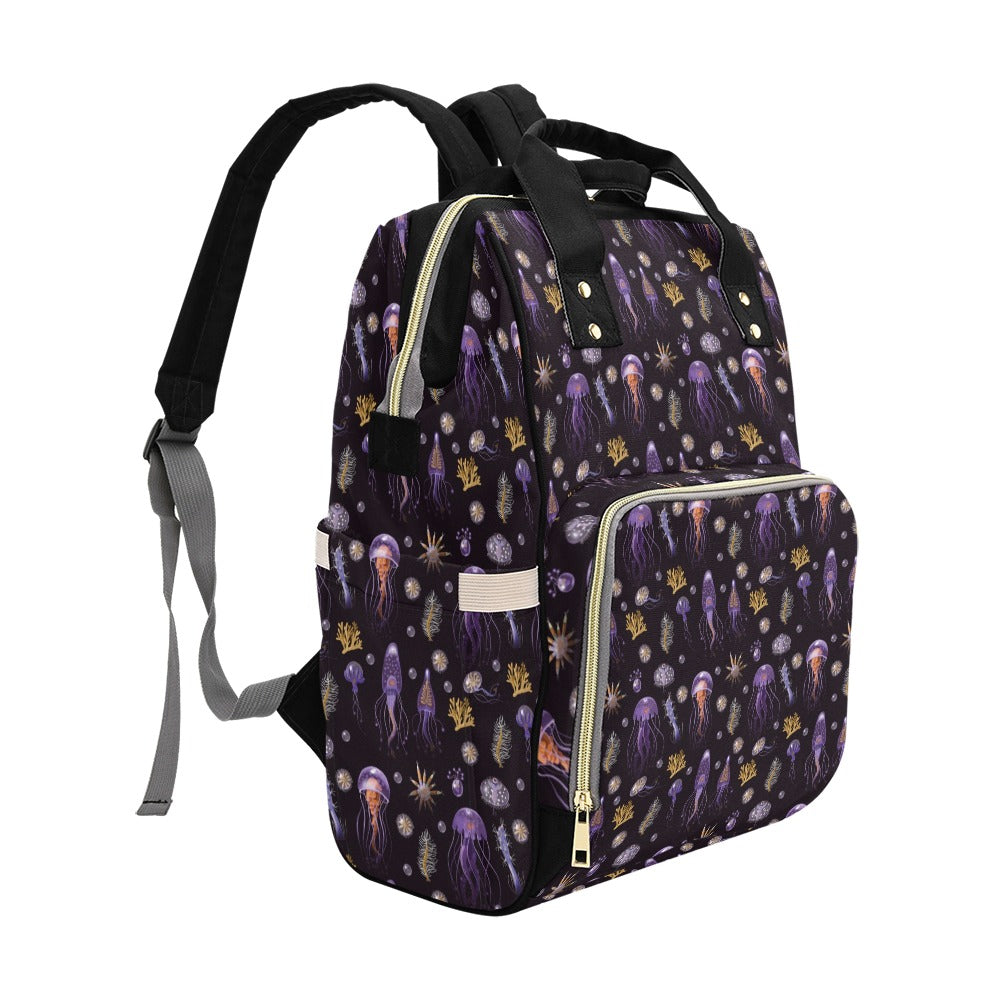 Seaweed With Jelly Fish Print Design LKS305 Diaper Bag Backpack