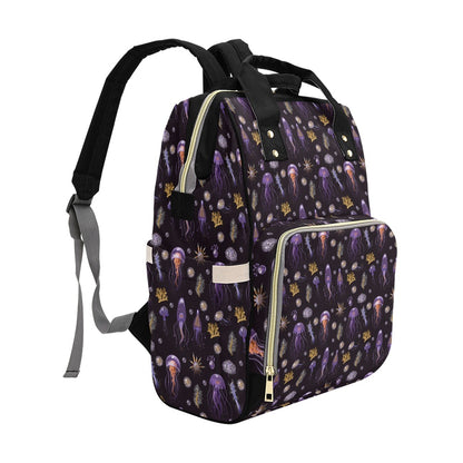 Seaweed With Jelly Fish Print Design LKS305 Diaper Bag Backpack