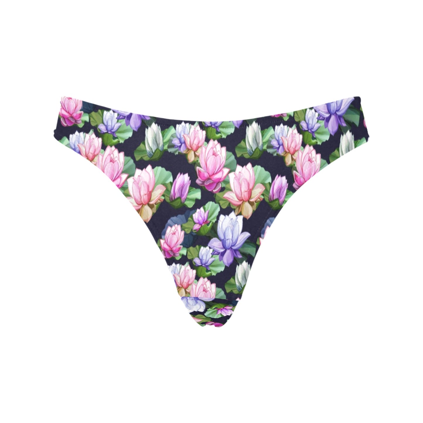 Lotus Flower Print Design Women's Thongs