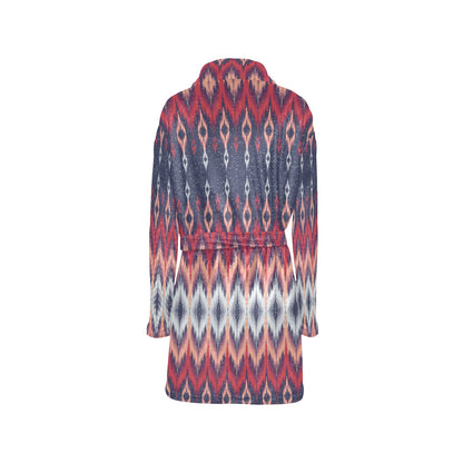 Ikat Print Design LKS401 Women's Fleece Robe