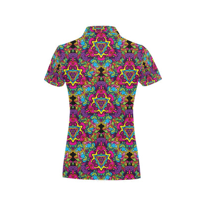 Trippy Print Design LKS303 Women's Polo Shirt