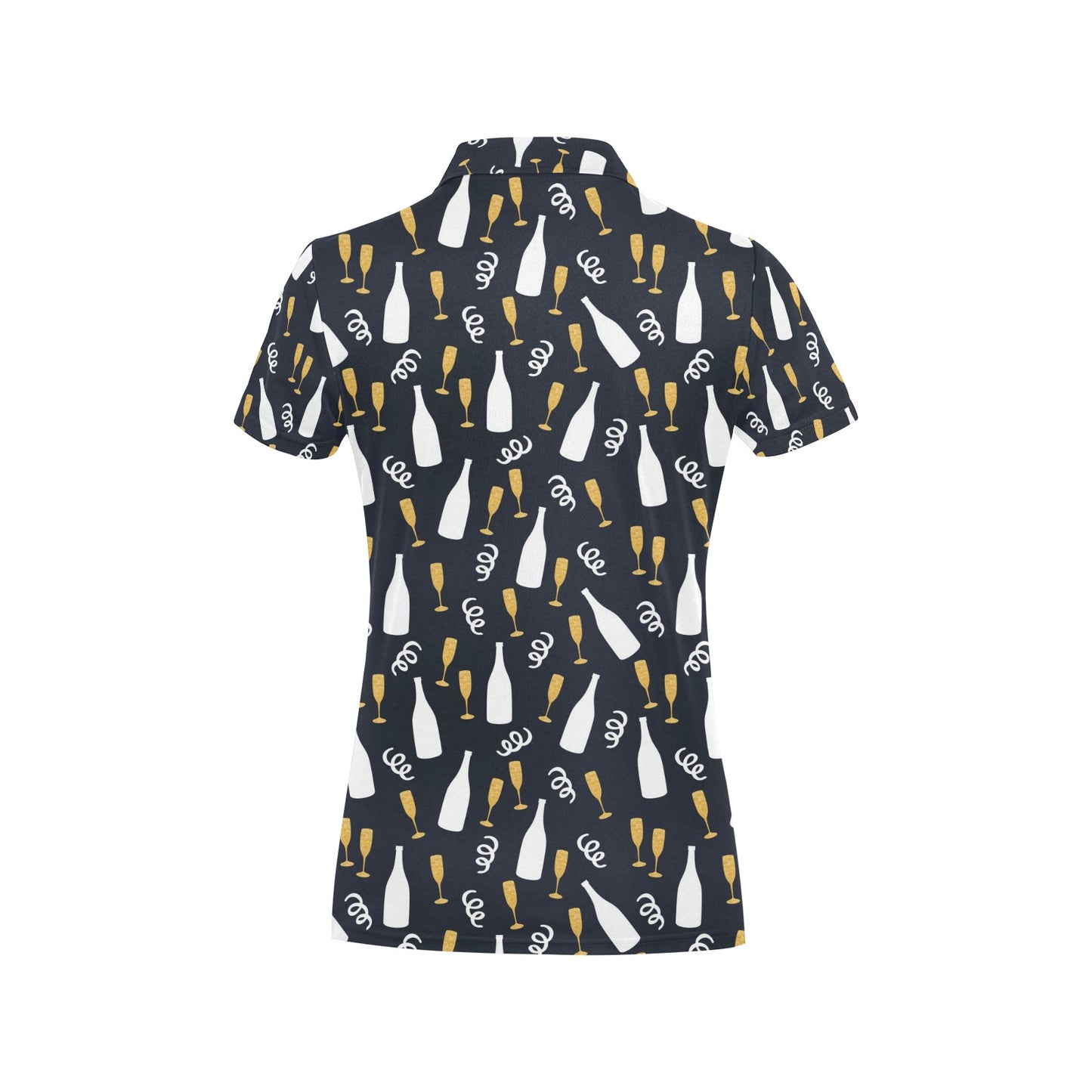Champagne Pattern Print Design 01 Women's Polo Shirt