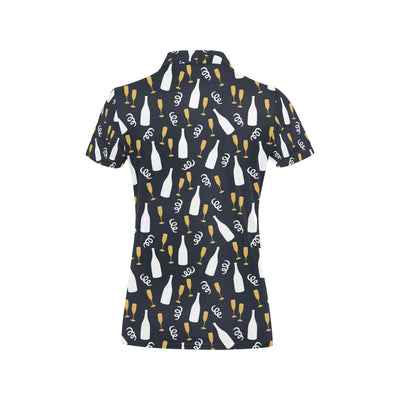 Champagne Pattern Print Design 01 Women's Polo Shirt