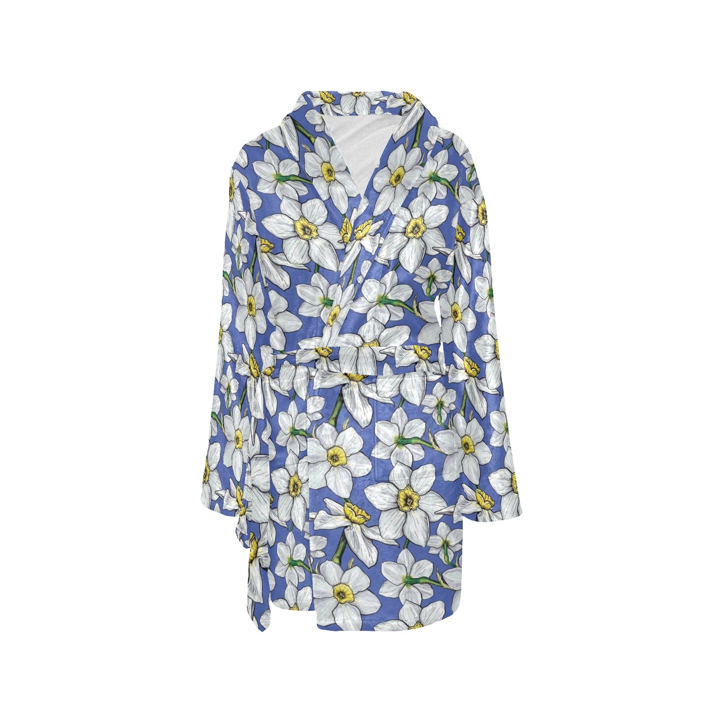 Daffodils Pattern Print Design DF08 Women's Fleece Robe