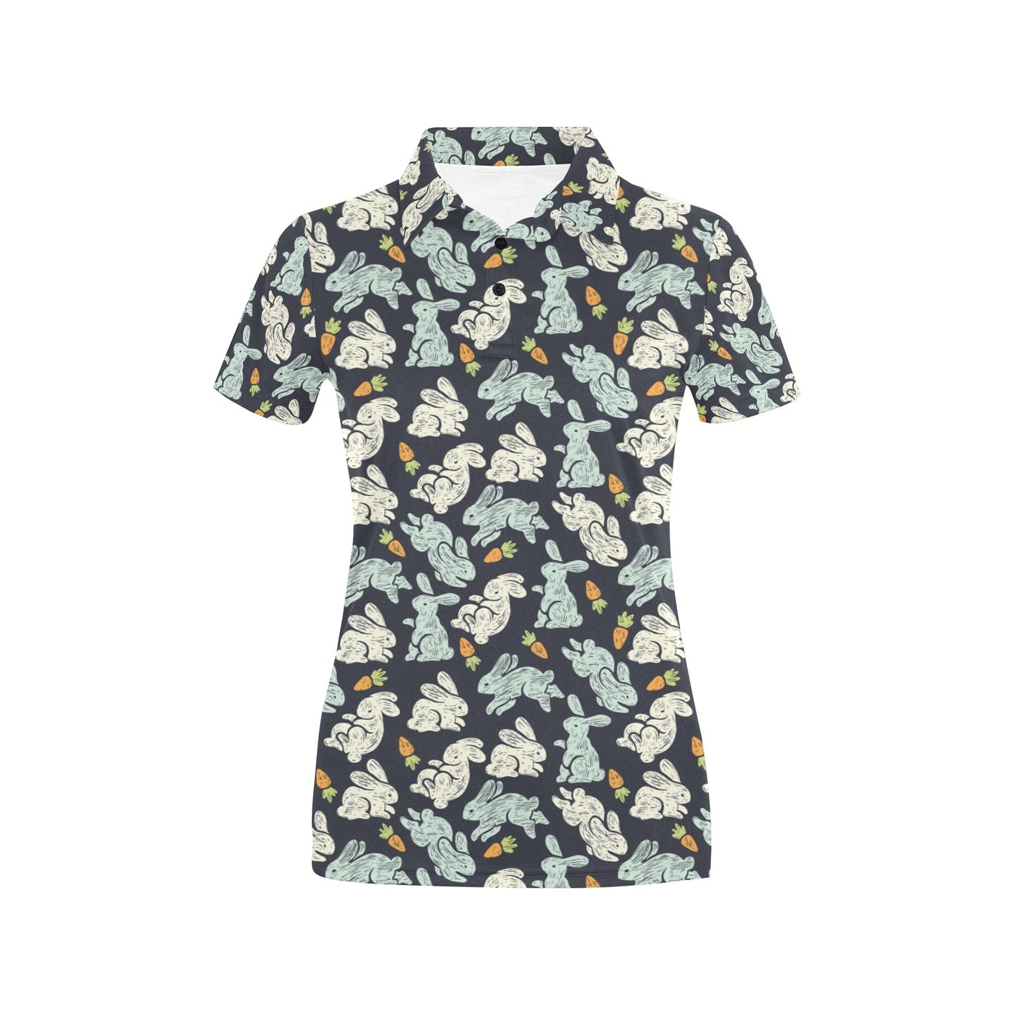 Bunny Pattern Print Design 04 Women's Polo Shirt