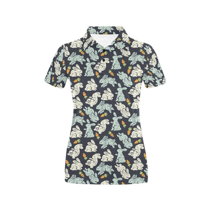 Bunny Pattern Print Design 04 Women's Polo Shirt