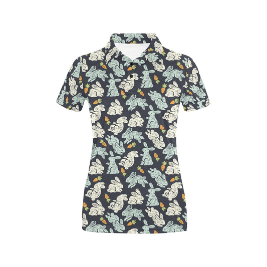 Bunny Pattern Print Design 04 Women's Polo Shirt