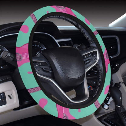 Acoustic Guitar Print Design LKS405 Steering Wheel Cover with Elastic Edge